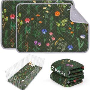 Guinea Pig Bedding, 2 Pack 24" x 18" Reusable Guinea Pig Cage Liner Waterproof a